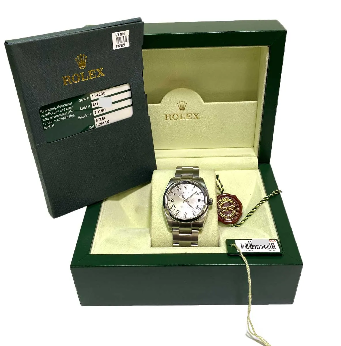 Rolex Air King Rhodium Roman Numeral Dial