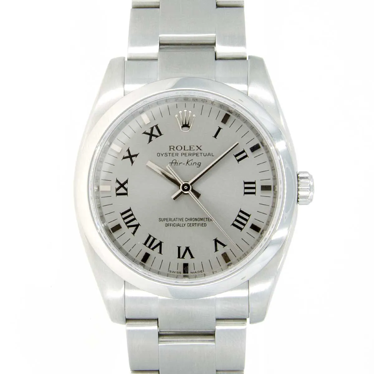 Rolex Air King Rhodium Roman Numeral Dial