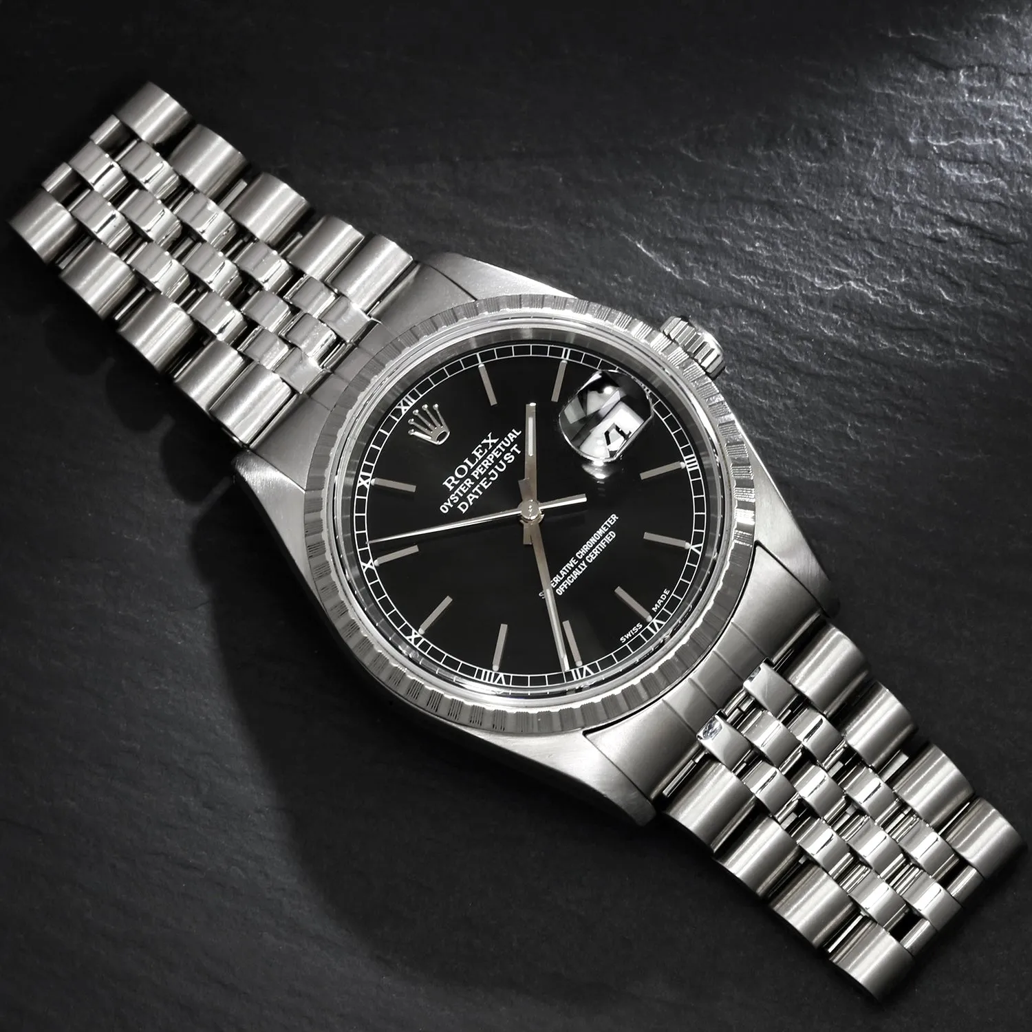 Rolex Datejust 36 Stainless Steel Jubilee Black 16220