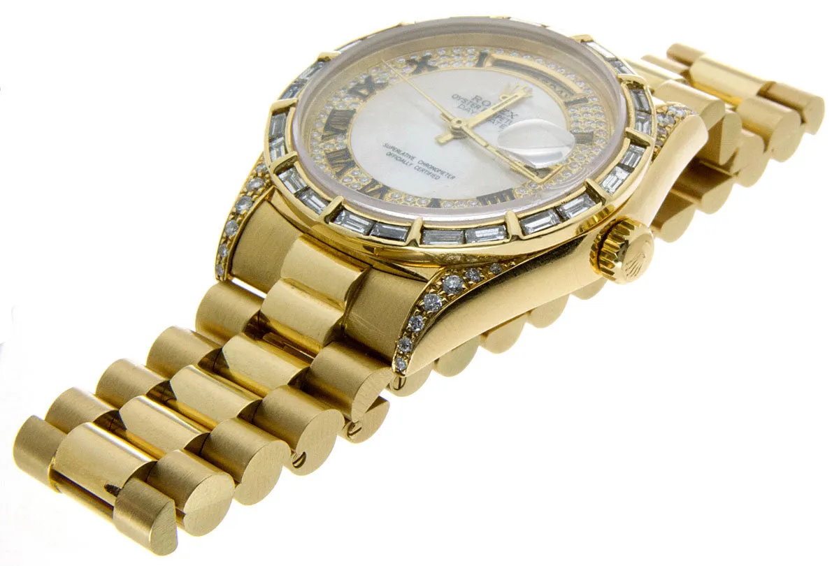Rolex Day-Date President with Baguette Diamond Dial Bezel