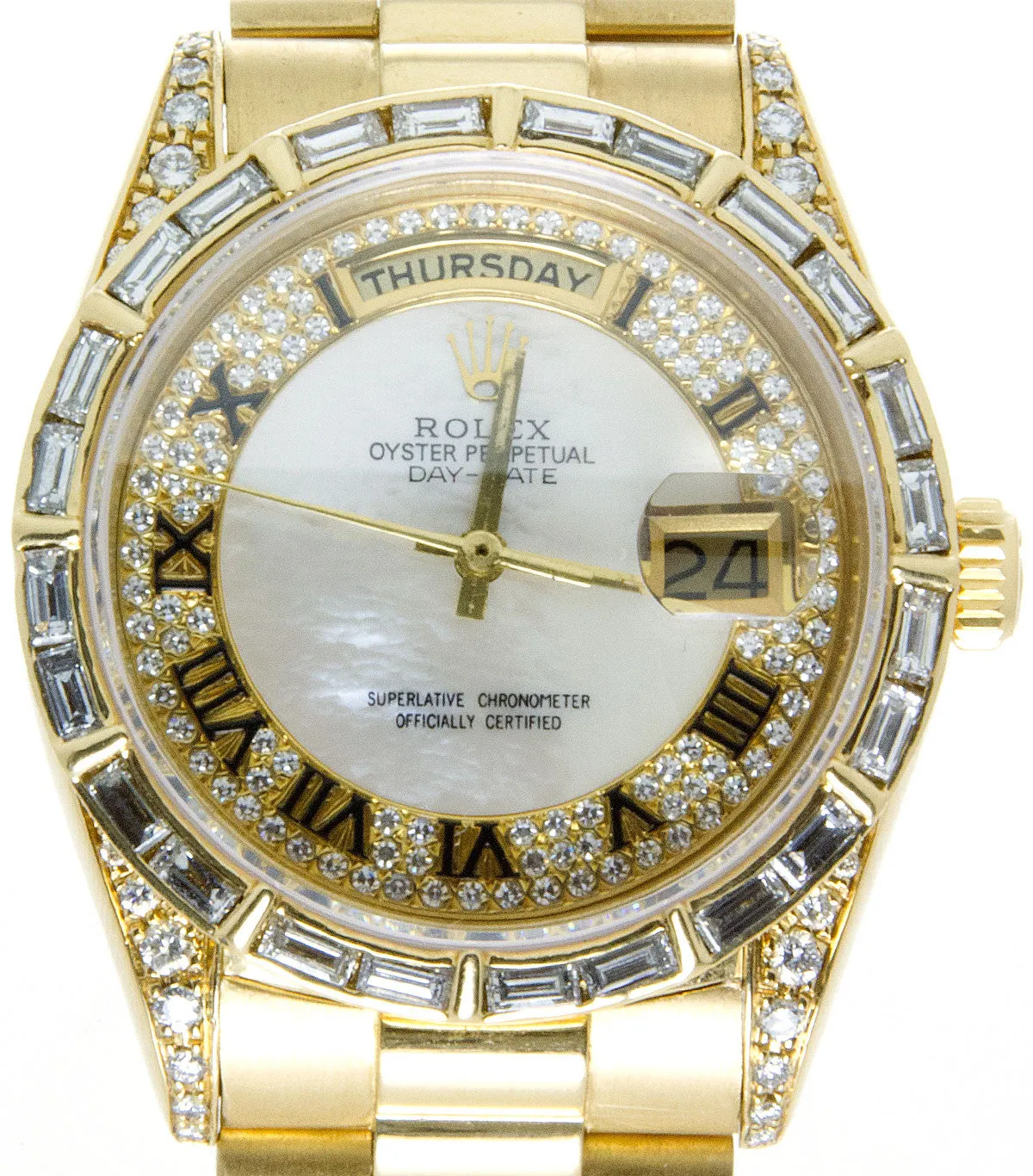 Rolex Day-Date President with Baguette Diamond Dial Bezel