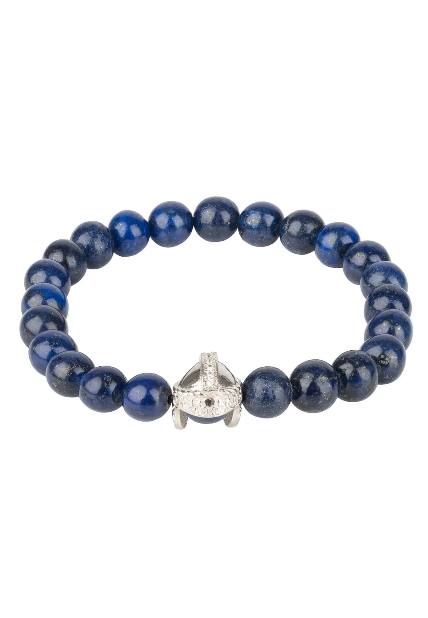 Roman Spartan Warrior Gemstone Bracelet Lapis Lazuli Silver