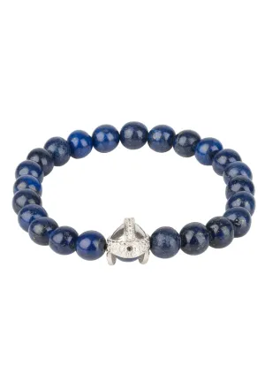 Roman Spartan Warrior Gemstone Bracelet Lapis Lazuli Silver
