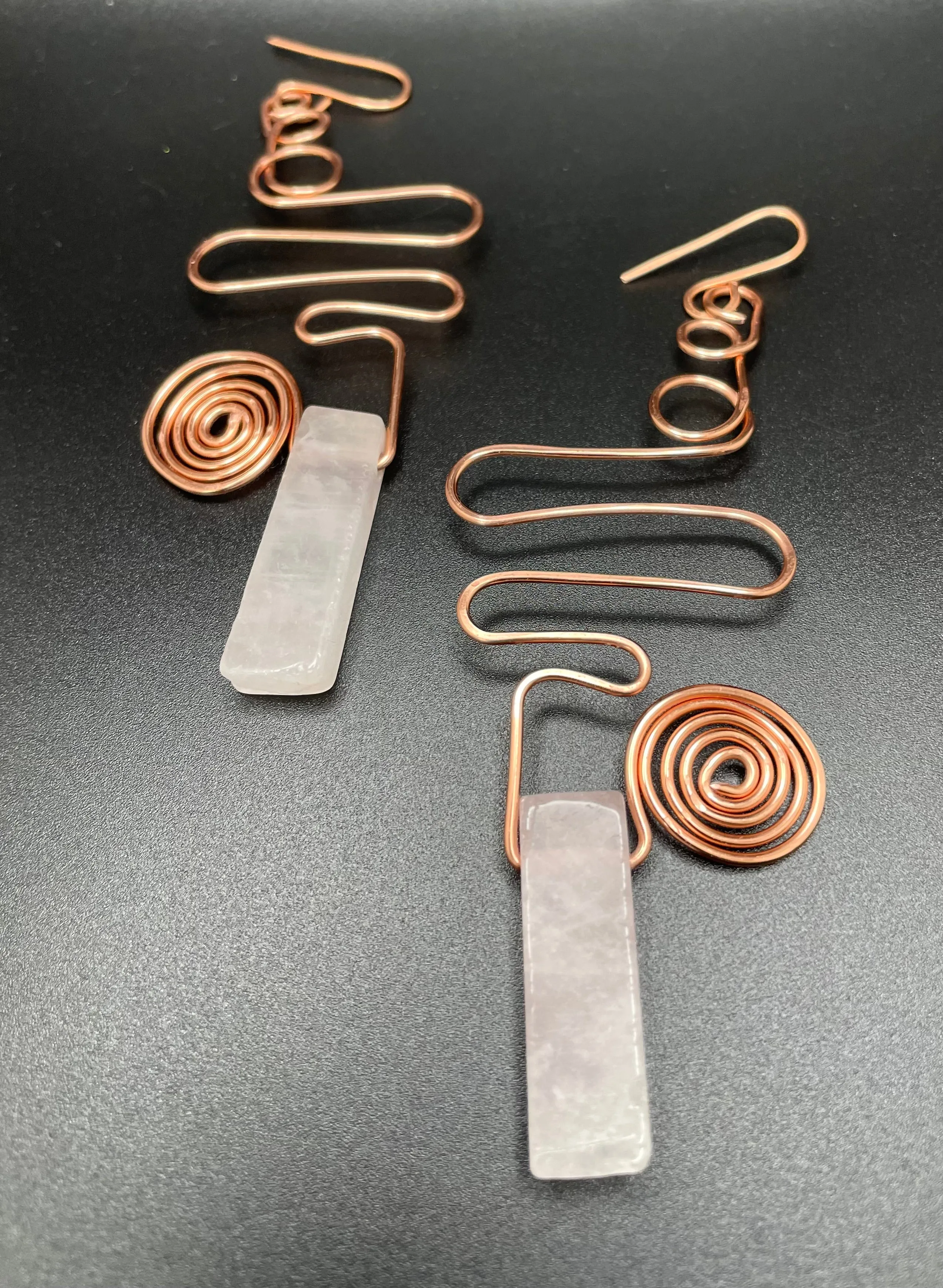 Rose Quarts and Copper Color Wire