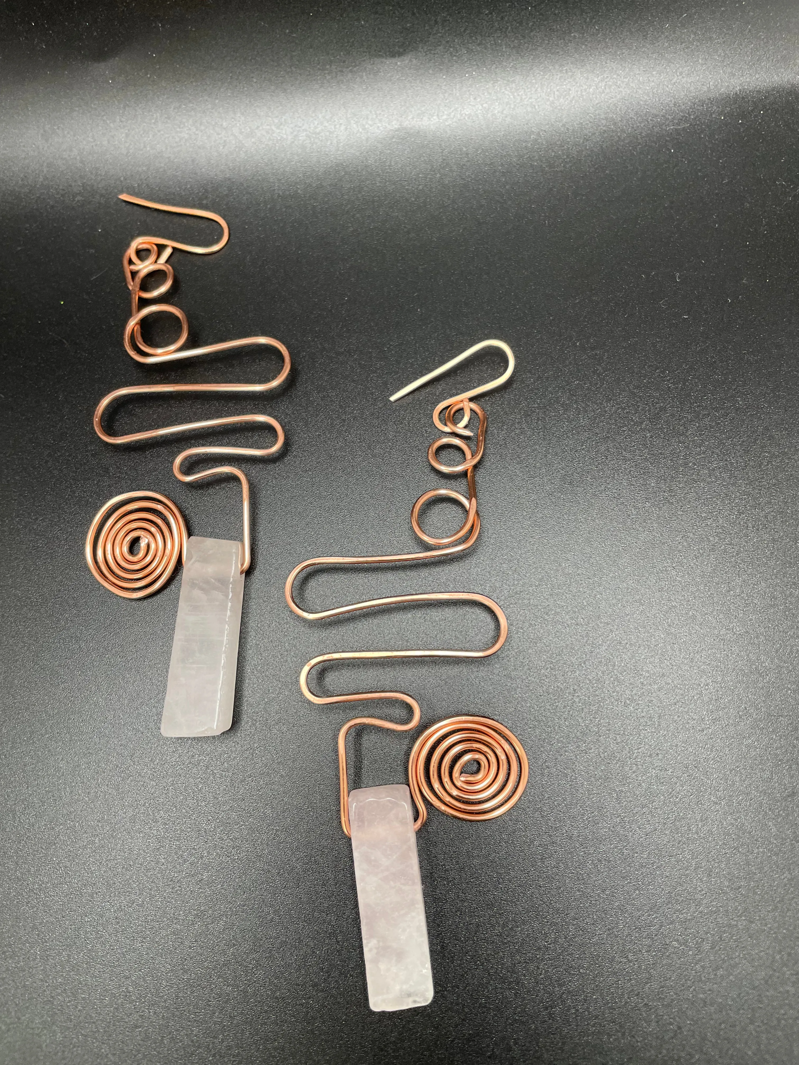 Rose Quarts and Copper Color Wire