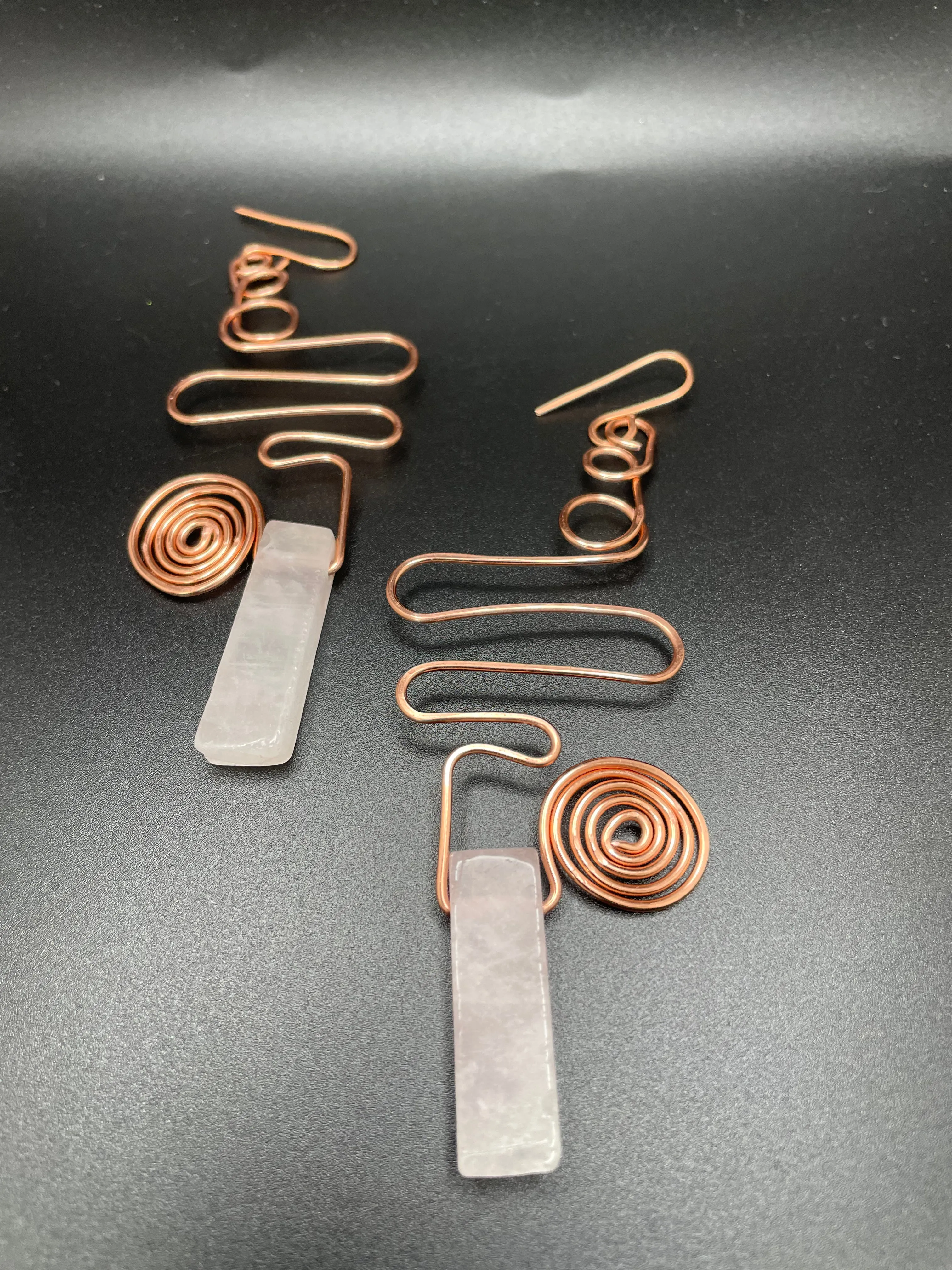 Rose Quarts and Copper Color Wire