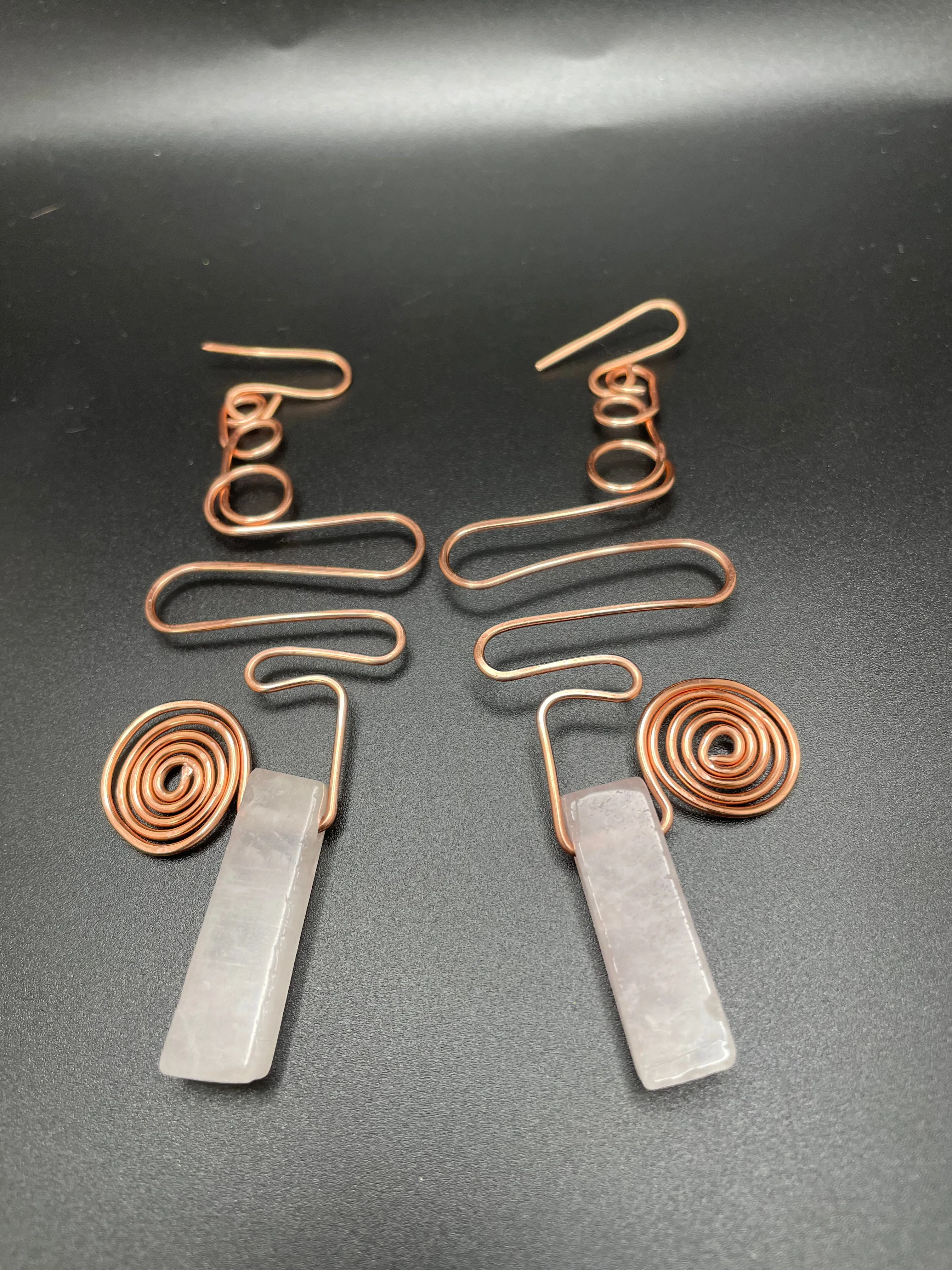 Rose Quarts and Copper Color Wire