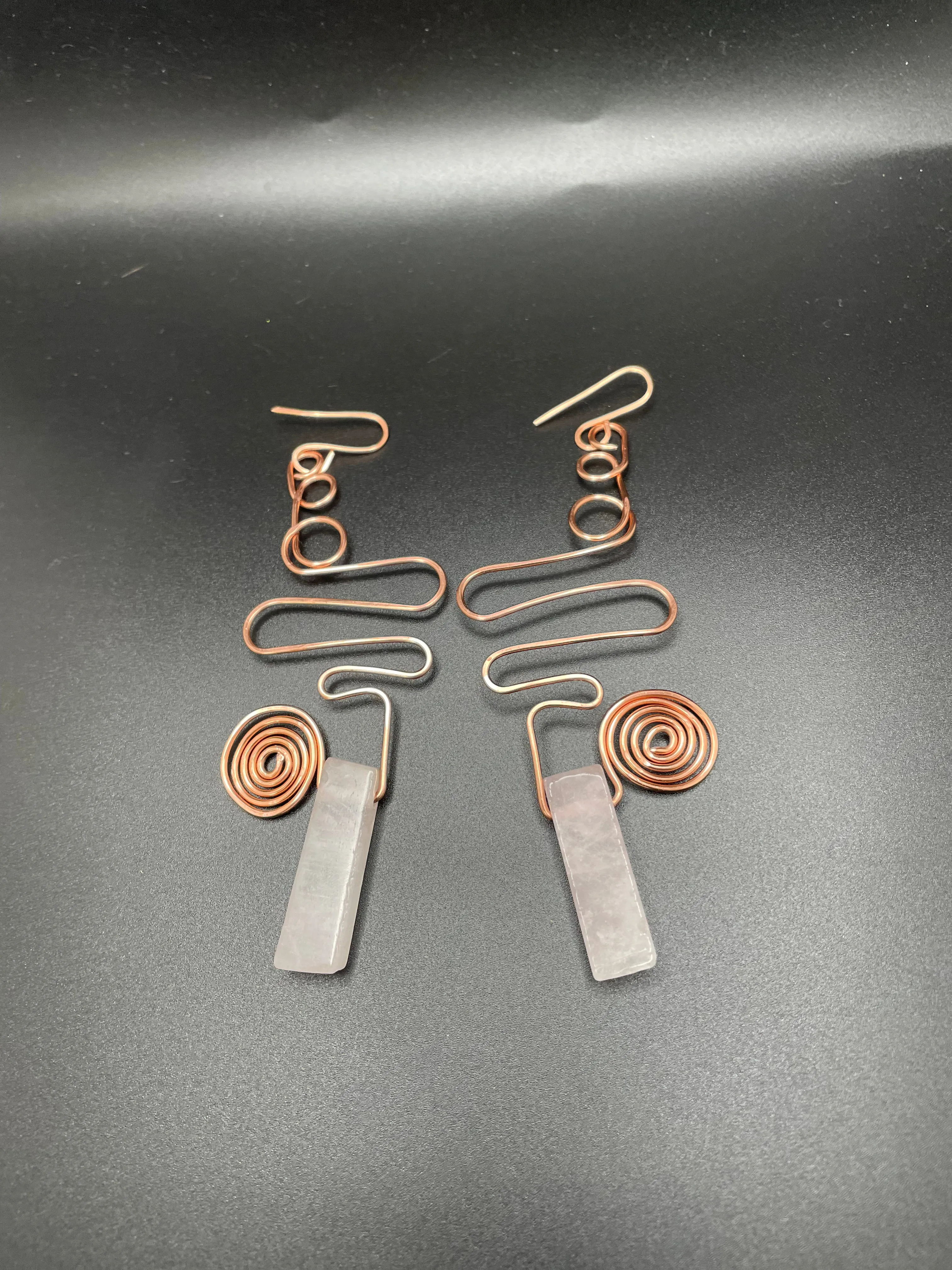 Rose Quarts and Copper Color Wire