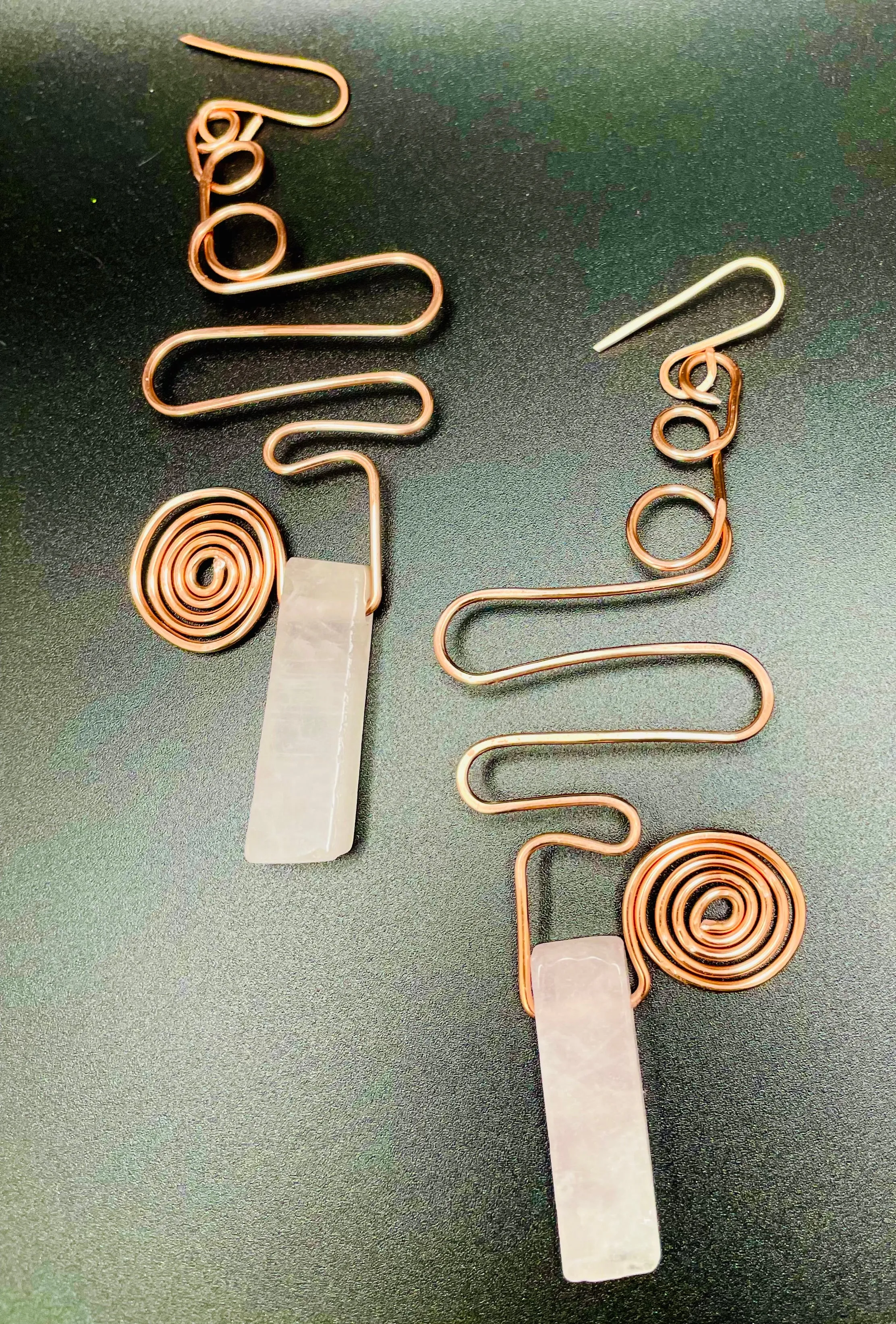 Rose Quarts and Copper Color Wire