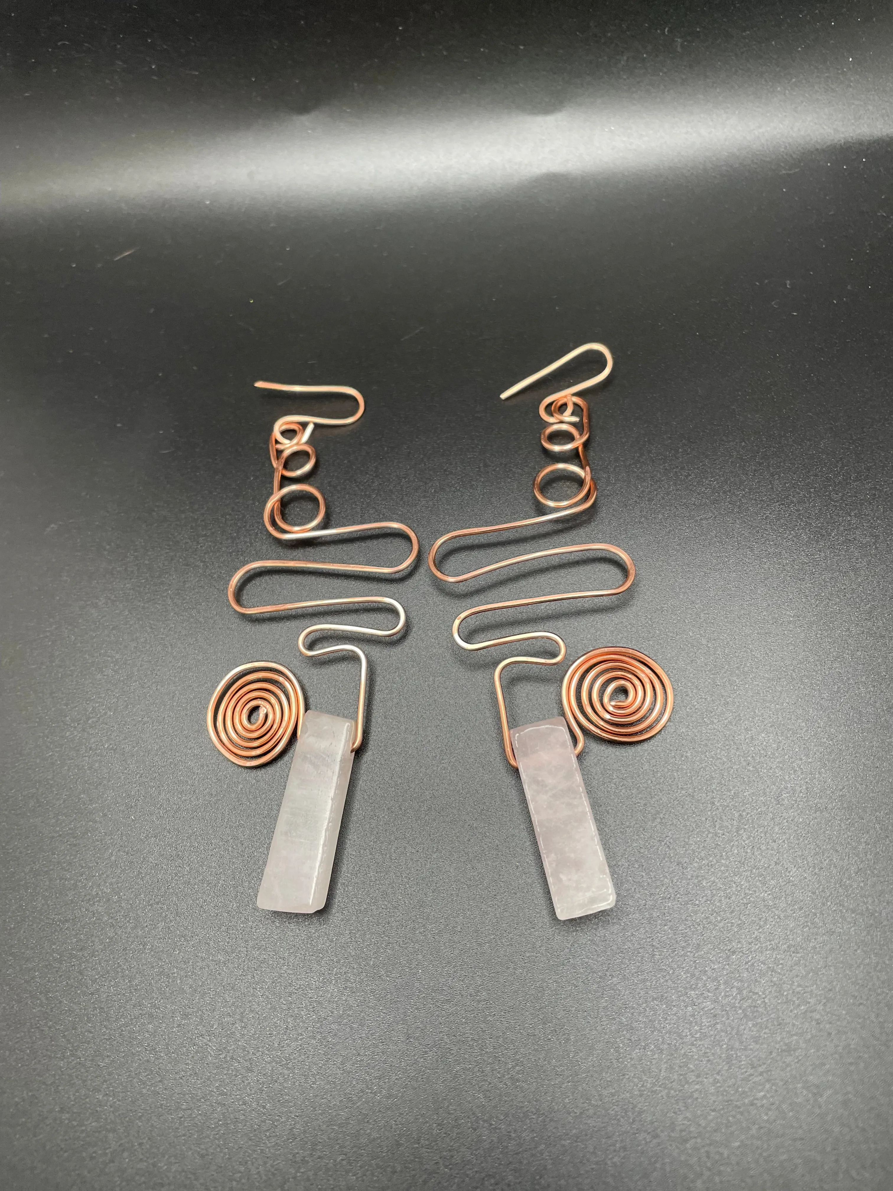 Rose Quarts and Copper Color Wire