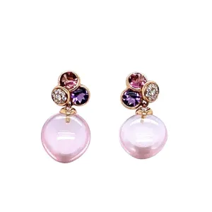 Rose Quartz in Rose Gold with Tourmaline Earrings at Regard Jewelry in Austin, Texas