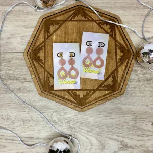 Rose Quartz Teardrop Double Dangles - Acrylic Earrings