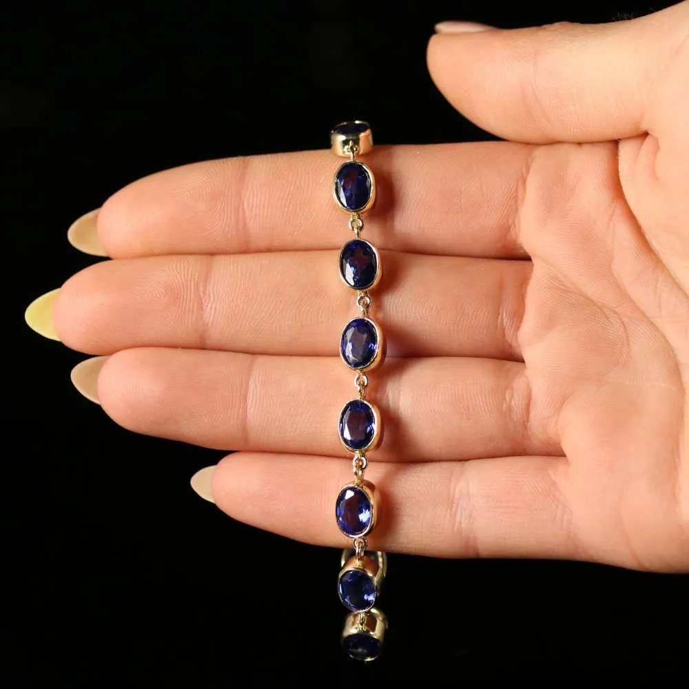 Sapphire Gold Bracelet 9Ct Yellow Gold