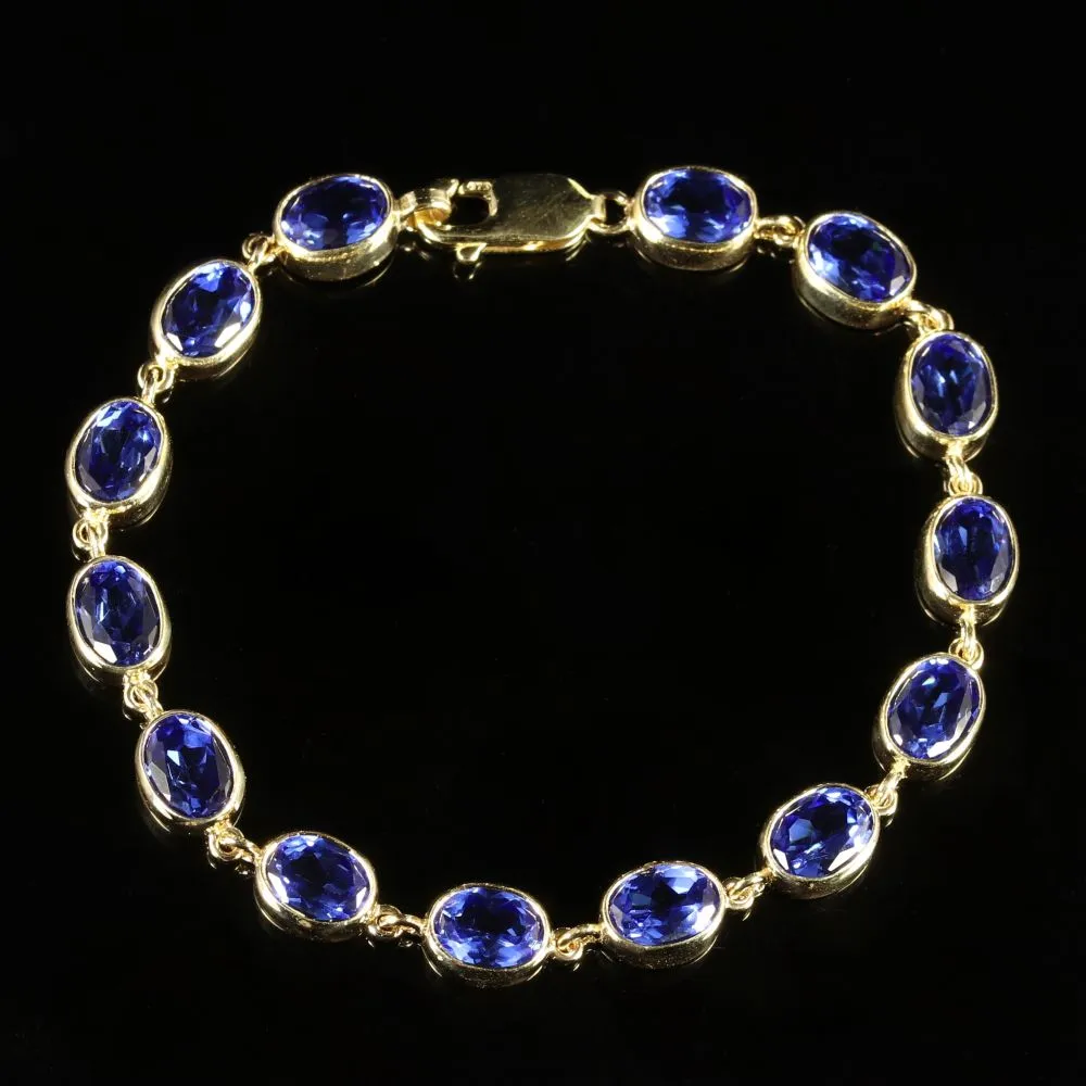 Sapphire Gold Bracelet 9Ct Yellow Gold