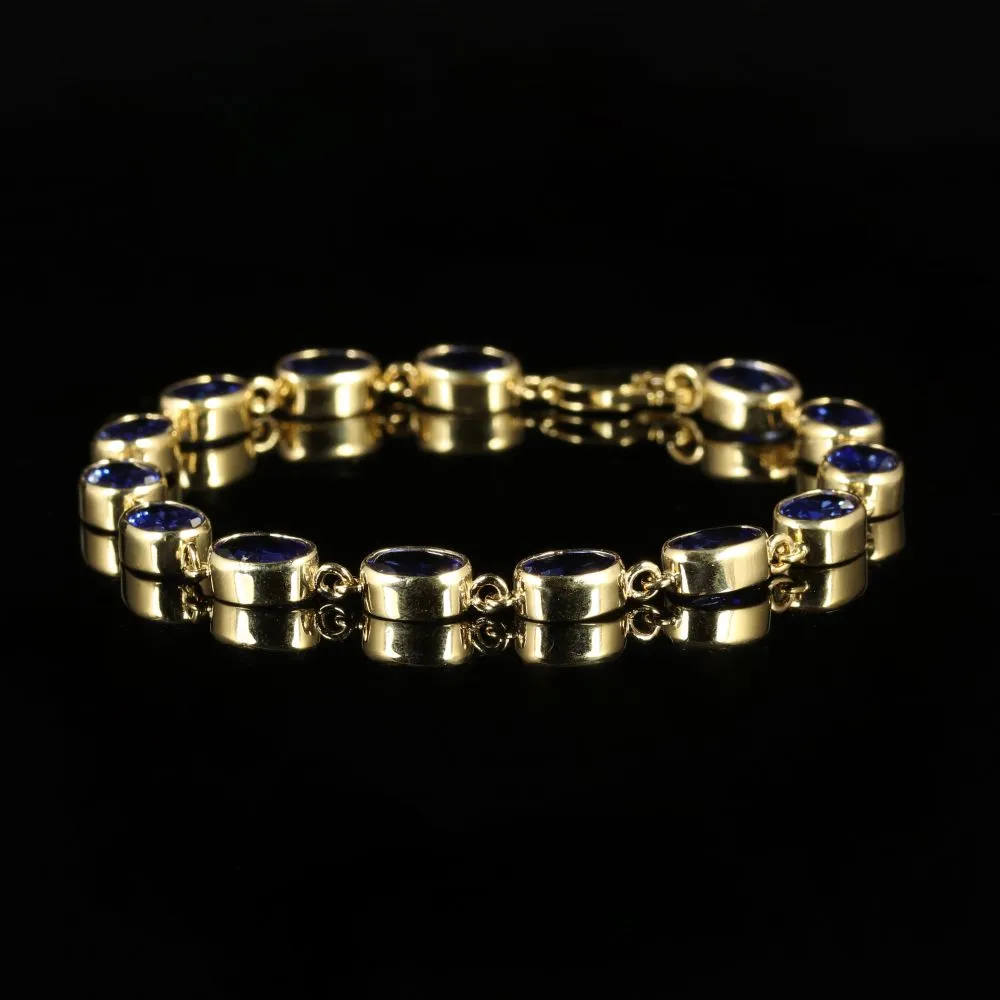 Sapphire Gold Bracelet 9Ct Yellow Gold