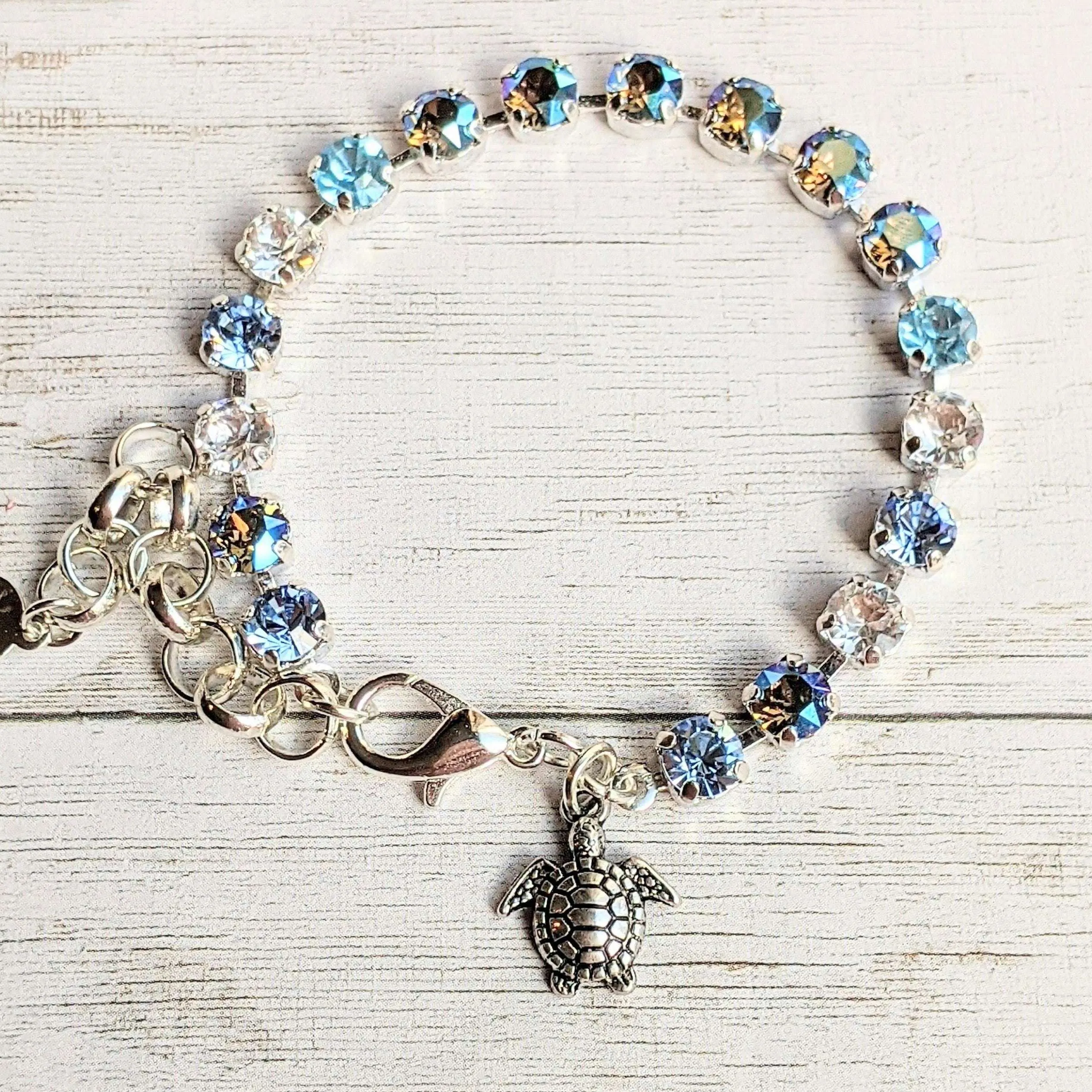 Sea Turtle Faceted Crystal Bracelet