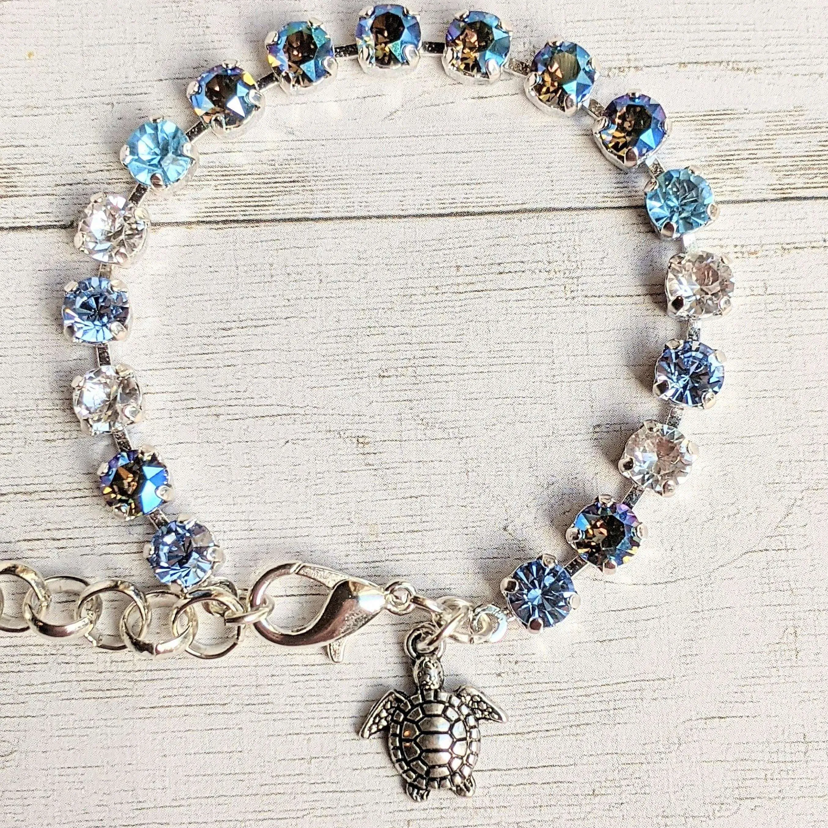 Sea Turtle Faceted Crystal Bracelet