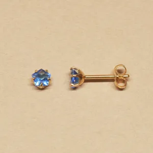 [Second Earrings] 18K Yellow Gold Blue Quartz Pentagon Cut Earrings