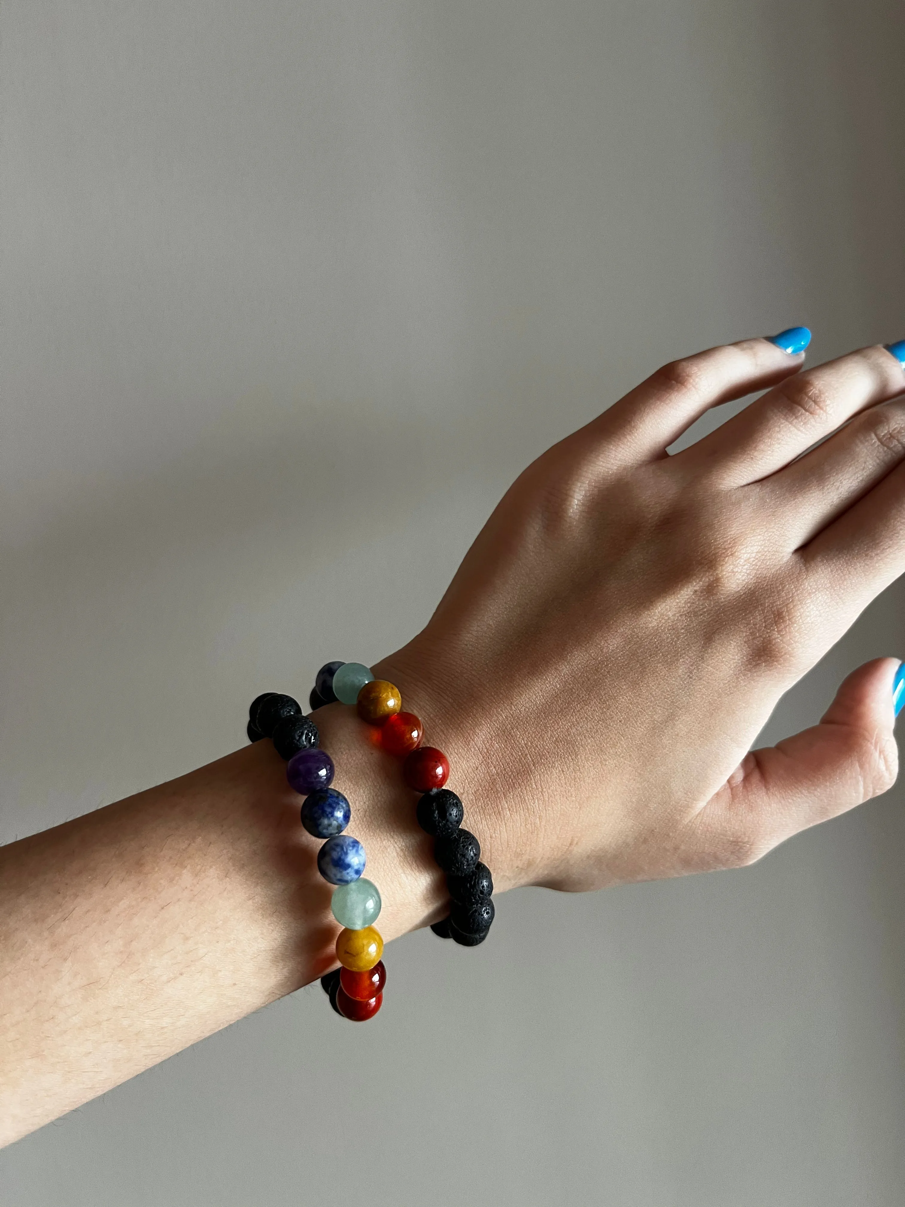 Seven Chakra Lava Bracelet