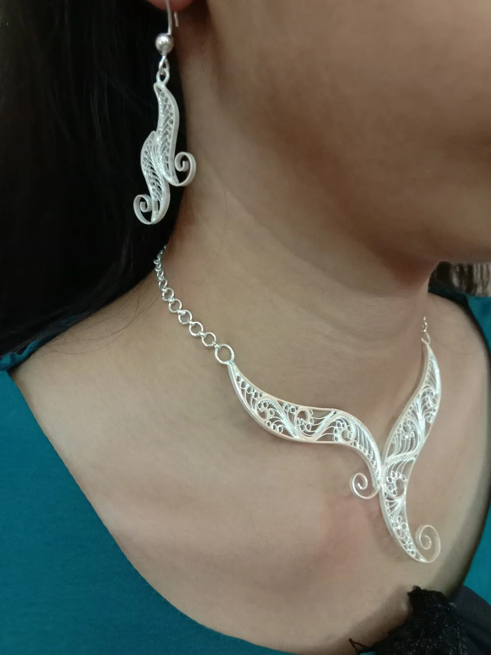 Silver Choker Set
