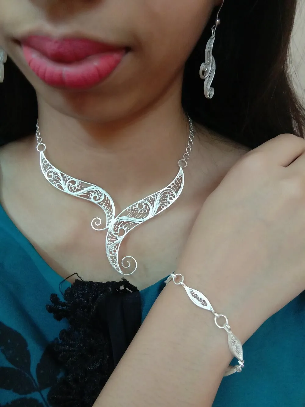 Silver Choker Set