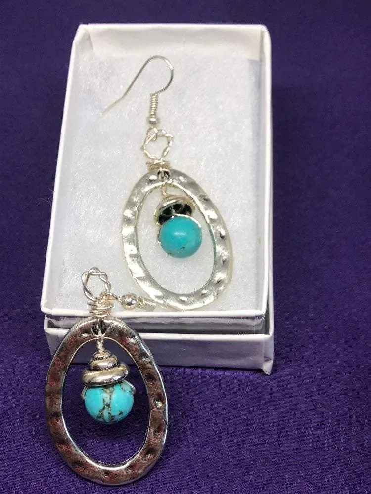 Silver Earrings with Turquoise