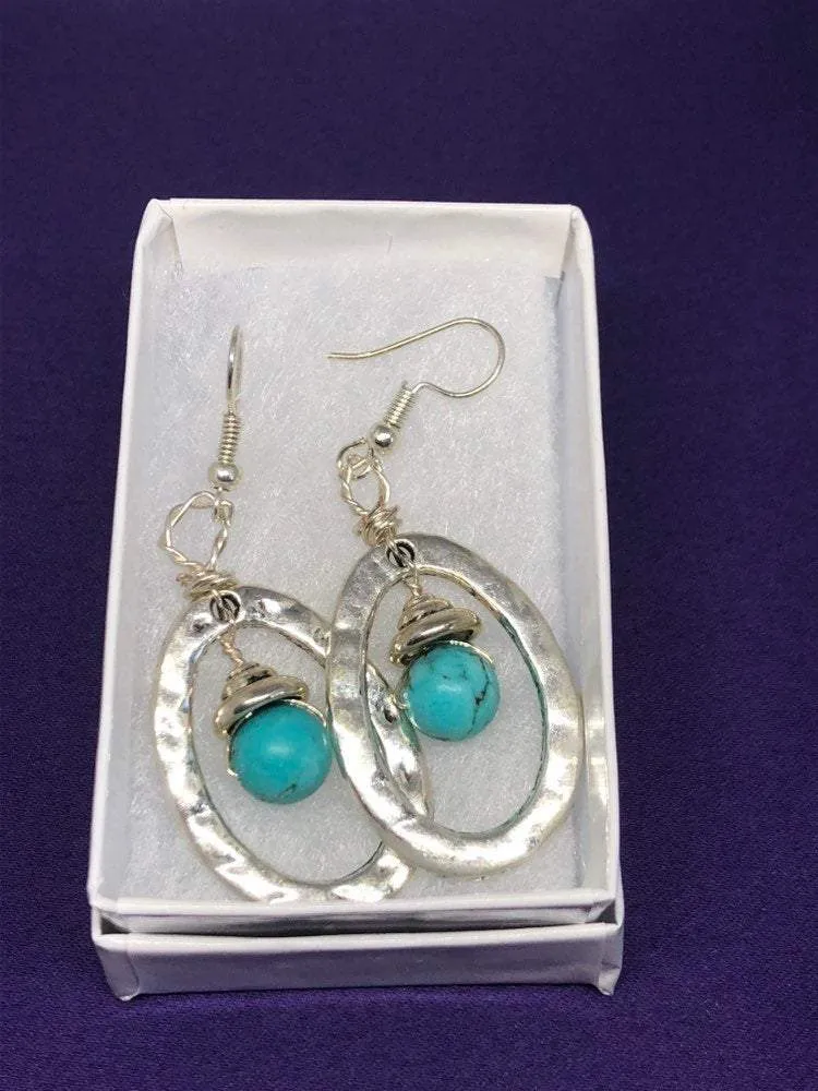 Silver Earrings with Turquoise