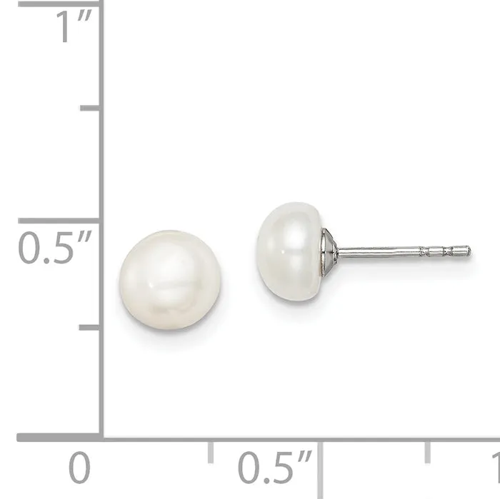Silver Stud Pearl Earrings QE7691