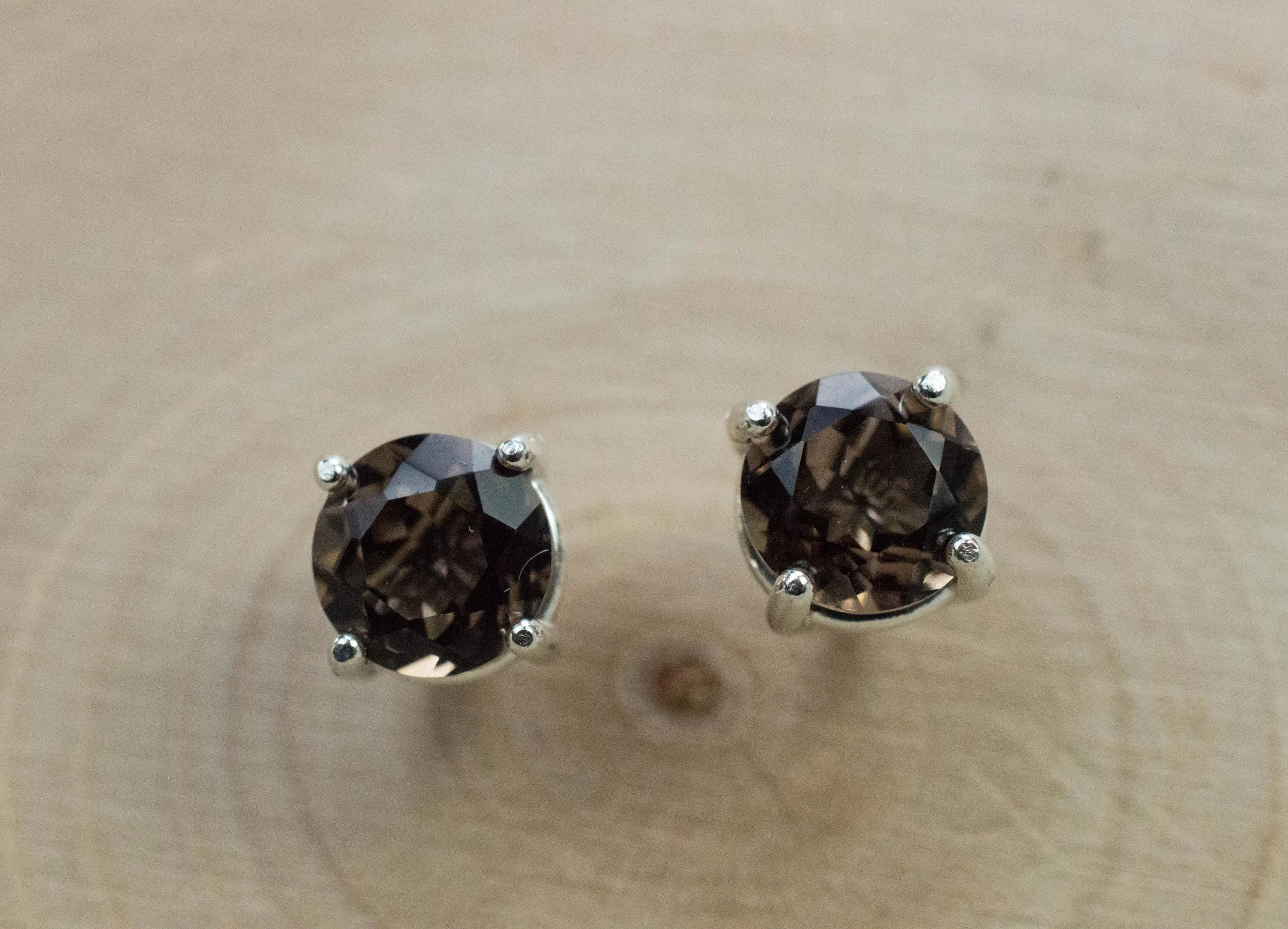 Smoky Quartz Earrings; Natural Untreated USA Quartz; 1.670cts