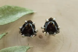 Smoky Quartz Earrings; Natural Untreated USA Quartz; 3.035cts