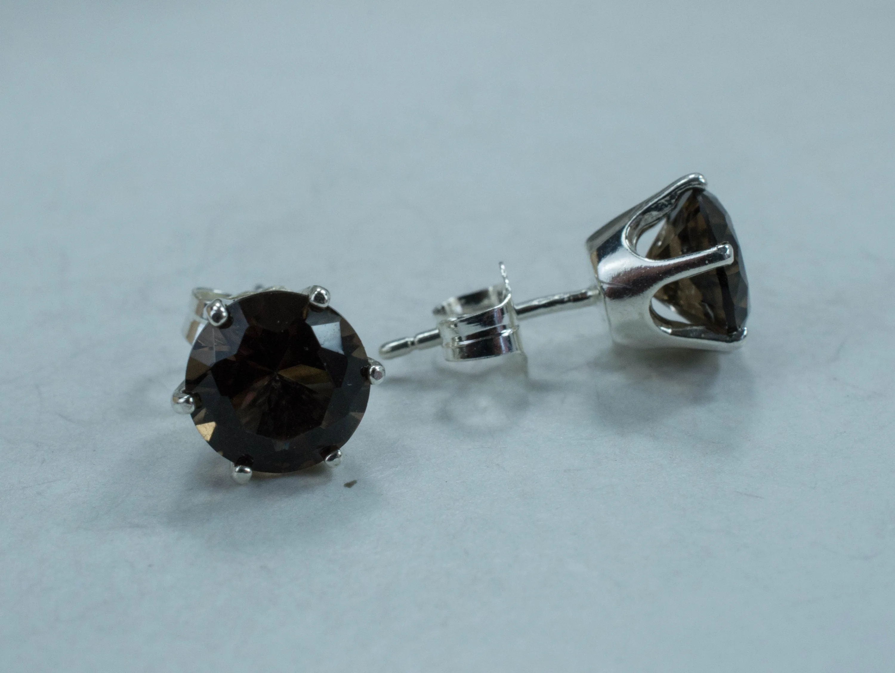 Smoky Quartz Earrings; Natural Untreated USA Smokey Quartz