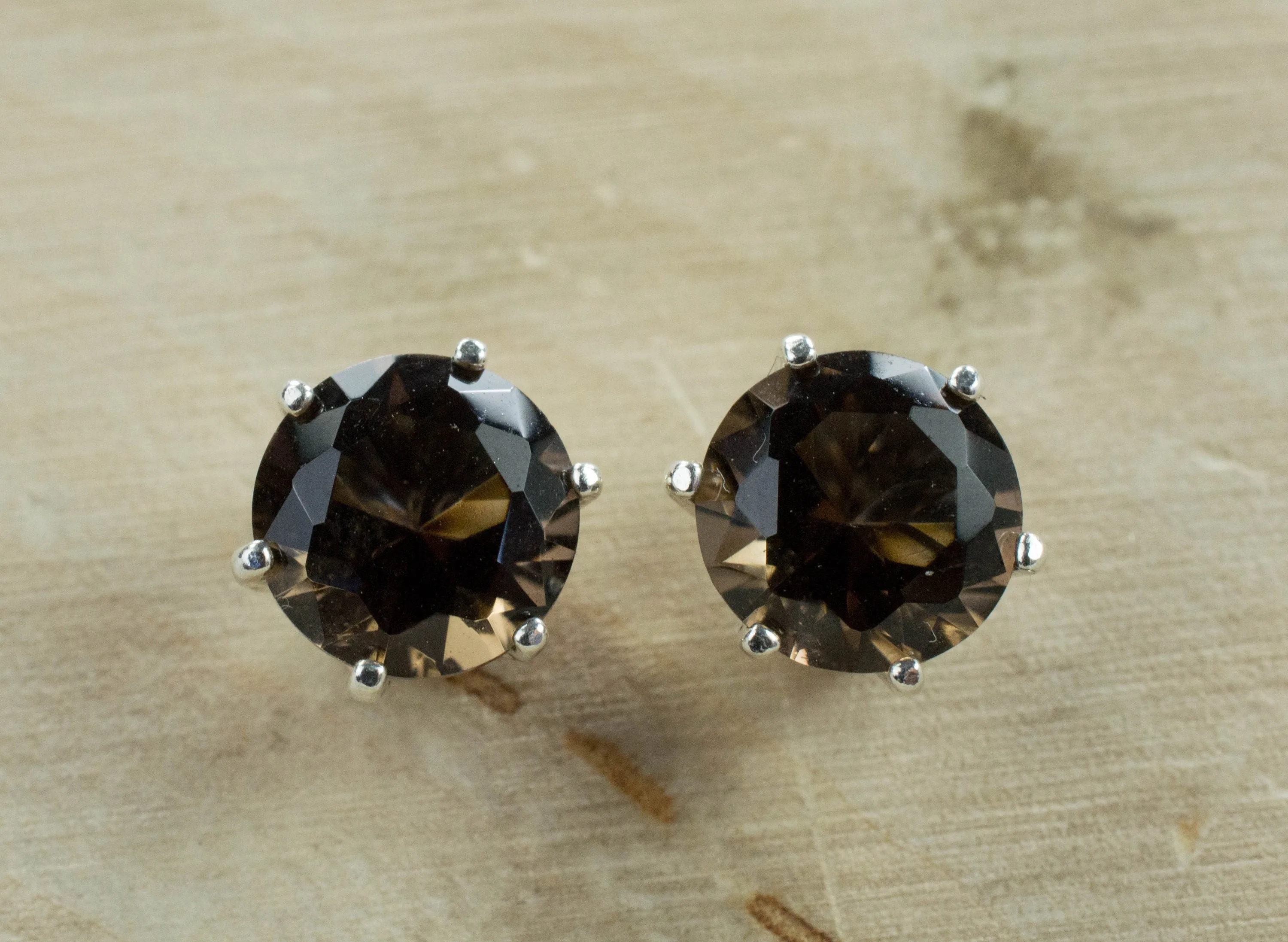 Smoky Quartz Earrings; Natural Untreated USA Smokey Quartz