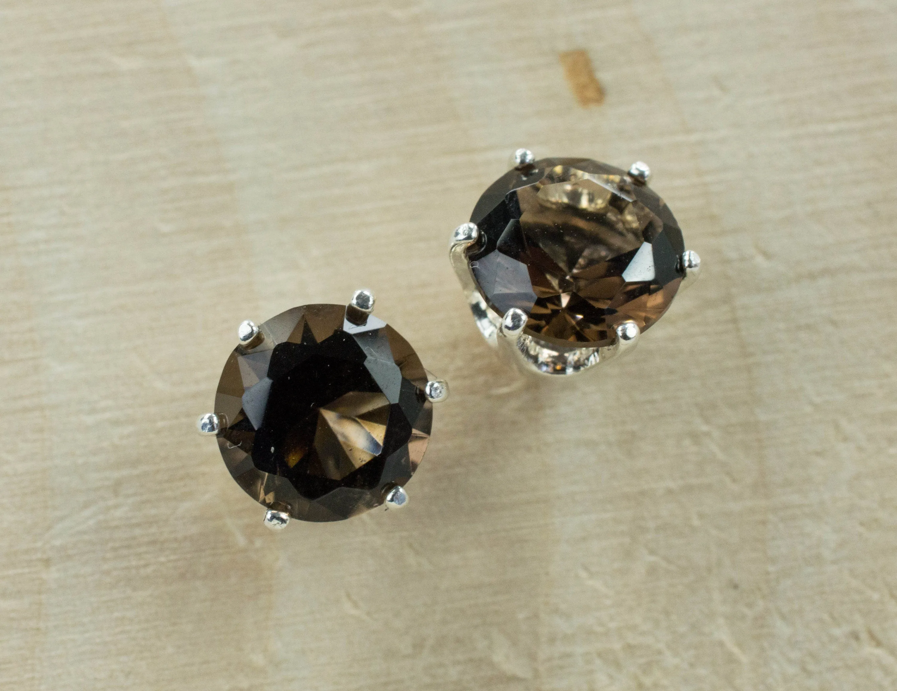Smoky Quartz Earrings; Natural Untreated USA Smokey Quartz