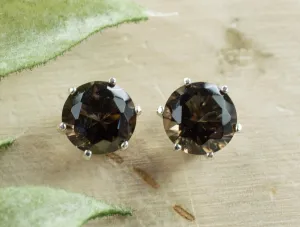 Smoky Quartz Earrings; Natural Untreated USA Smokey Quartz