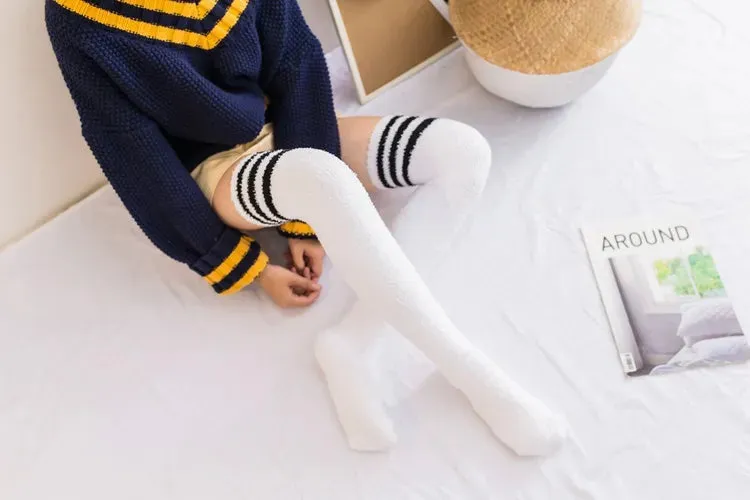 Soft Coral Fleece Striped Socks Collection