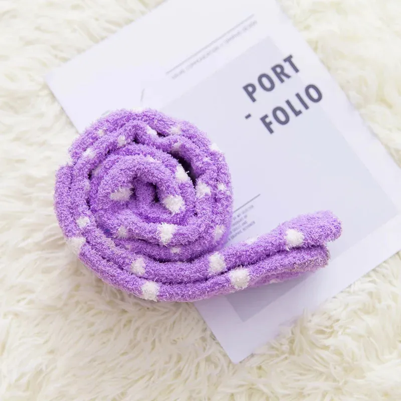 Soft Coral Fleece Striped Socks Collection