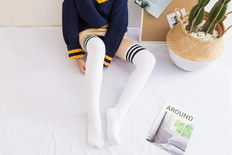 Soft Coral Fleece Striped Socks Collection