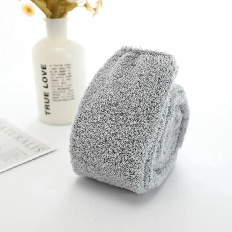Soft Coral Fleece Striped Socks Collection