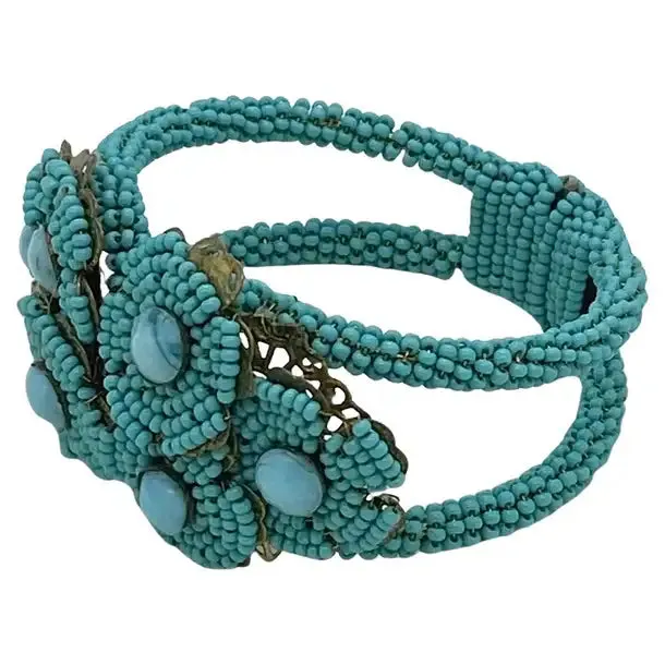 Stanley Hagler Style Turquoise Hinge Clamper Bracelet