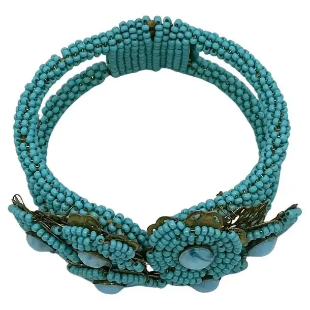 Stanley Hagler Style Turquoise Hinge Clamper Bracelet