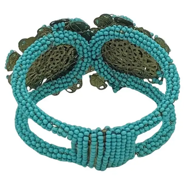 Stanley Hagler Style Turquoise Hinge Clamper Bracelet