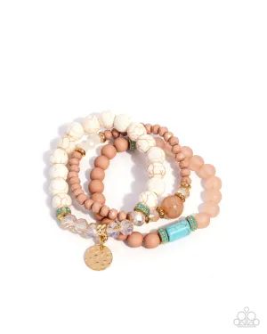 Sunset Sass - White Bracelet - Paparazzi Accessories