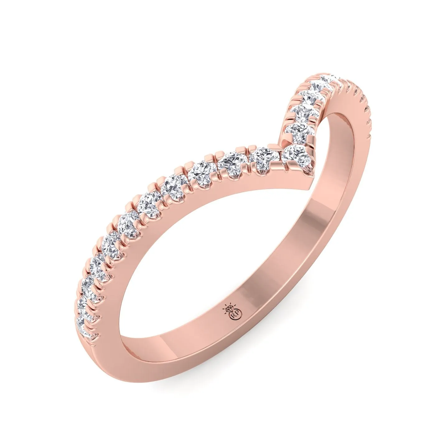 Tampa - Pave Wedding Band with Curve (0.29 CT)