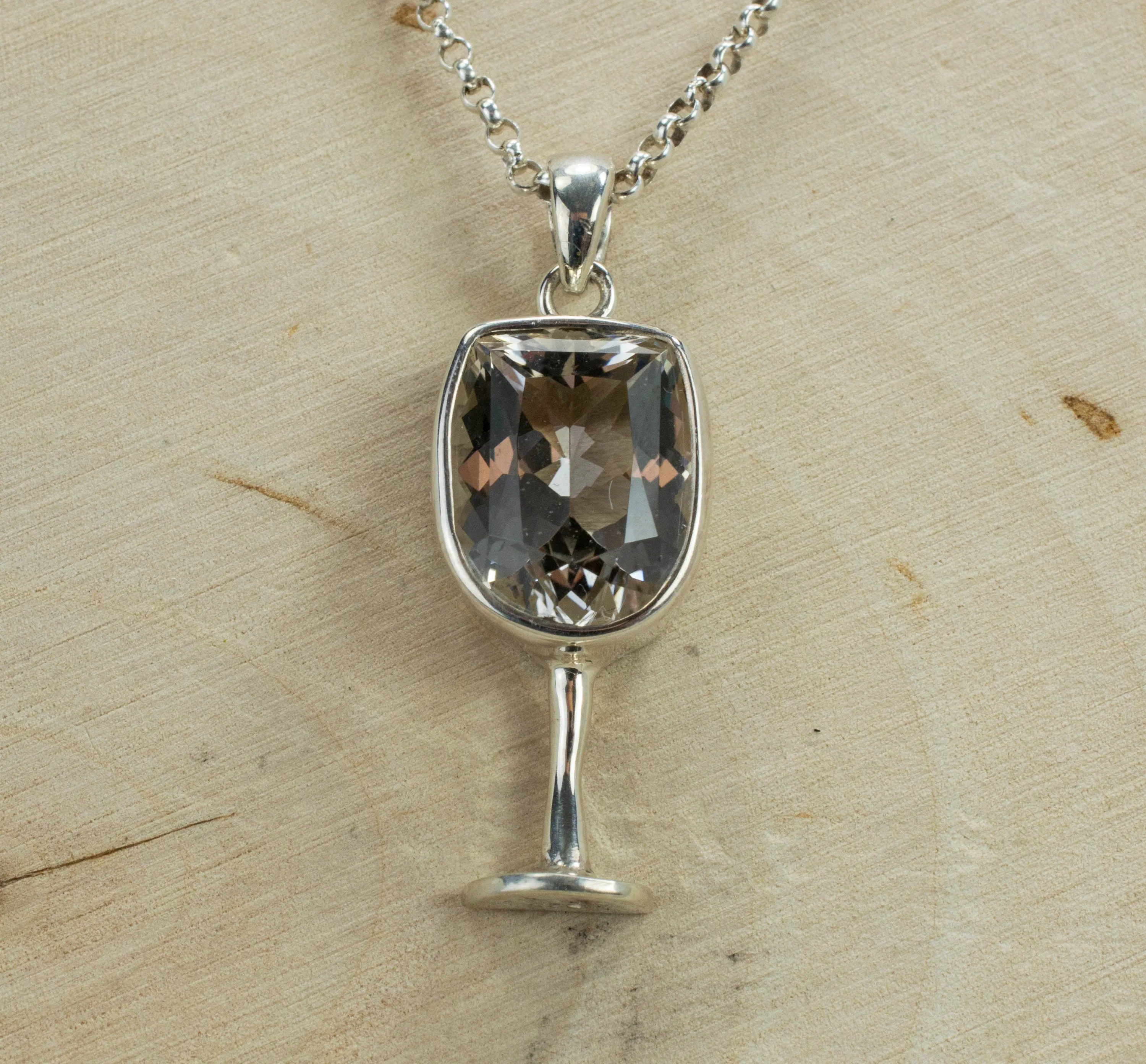 Tanzanian Quartz Sterling Silver Pendant; Genuine Untreated Mondo Quartz; Quartz Pendant; Wine Jewelry