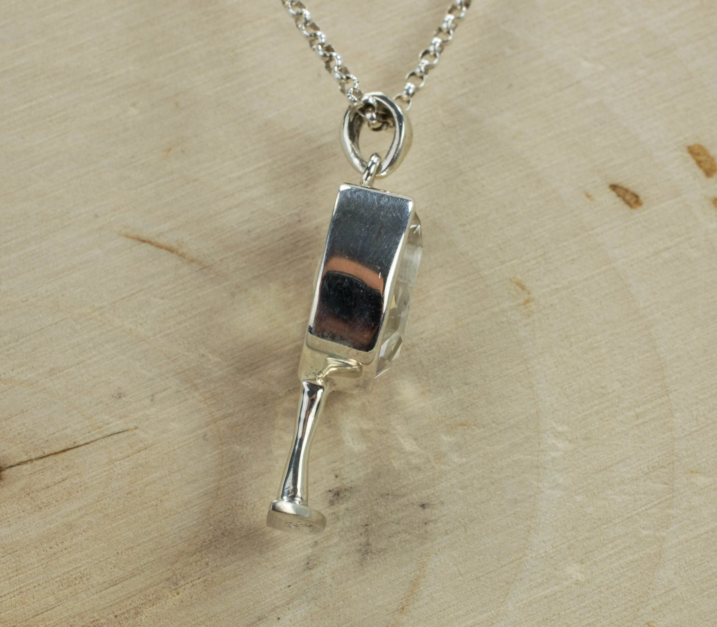 Tanzanian Quartz Sterling Silver Pendant; Genuine Untreated Mondo Quartz; Quartz Pendant; Wine Jewelry