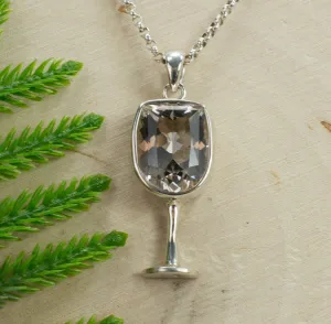 Tanzanian Quartz Sterling Silver Pendant; Genuine Untreated Mondo Quartz; Quartz Pendant; Wine Jewelry