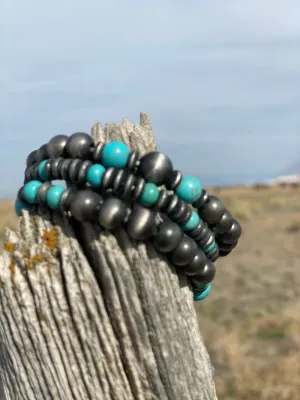 The Holiday Turquoise Stack Bracelet Set