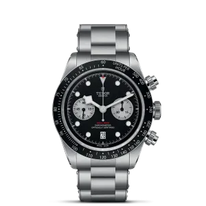 TUDOR Black Bay Chrono 41mm Case, Black Dial, Steel Bracelet (M79360N-0001)