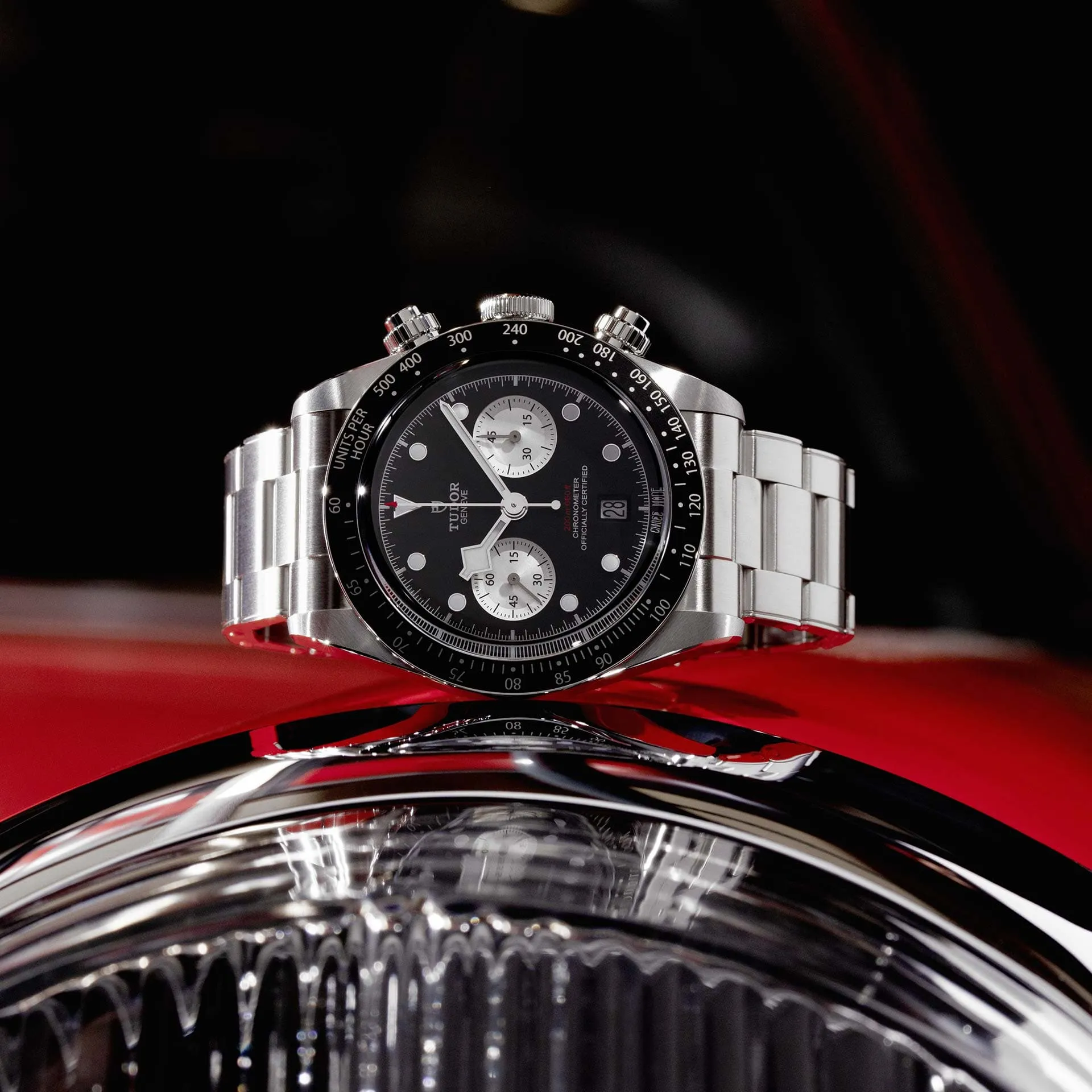 TUDOR Black Bay Chrono 41mm Case, Black Dial, Steel Bracelet (M79360N-0001)