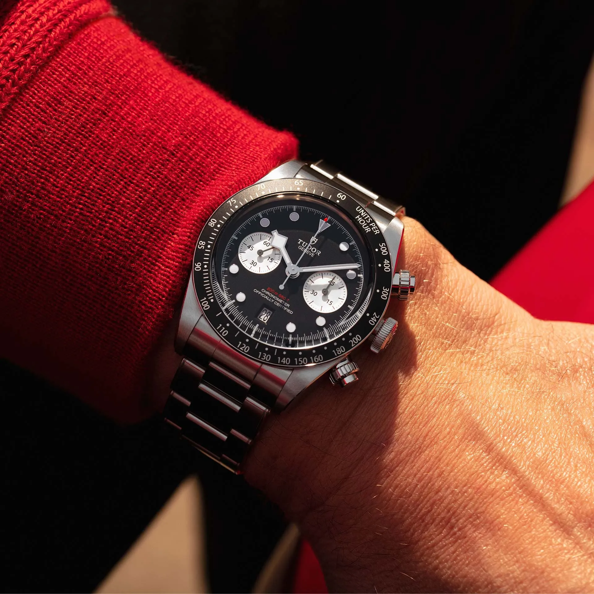 TUDOR Black Bay Chrono 41mm Case, Black Dial, Steel Bracelet (M79360N-0001)
